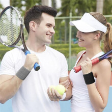 1 Paar Polszweetband Sportpolsband Zweetband Polszweetband/Brace Elastische Polsband voor Heren Dames Tennisblauw