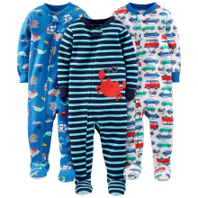 Simple Joys par Carter's Garçons 3-Pack Pyjamas en Coton Pieds Snug Fit, Bleu Vie Marine/Blanc Voitures, 5T