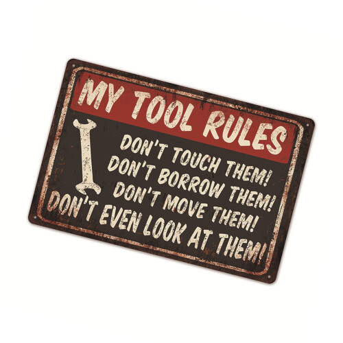 Round Retro Tin Sign, Iron Frameless