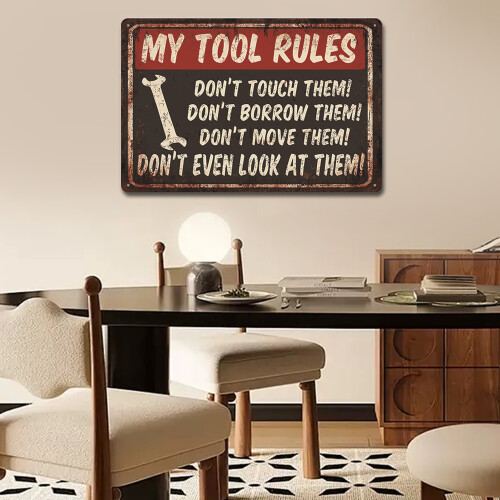 Retro Round Tin Sign, Frameless Design 1