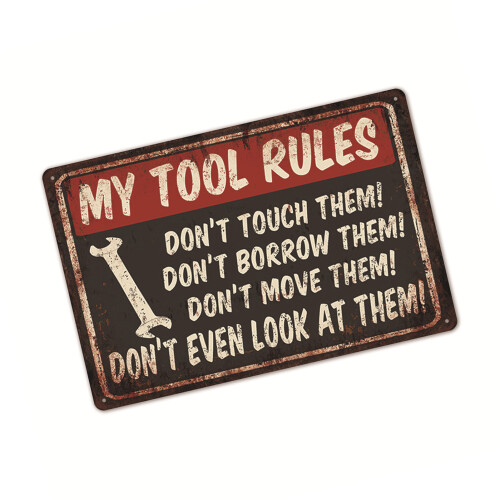 Round Retro Tin Sign, Iron Frameless 2