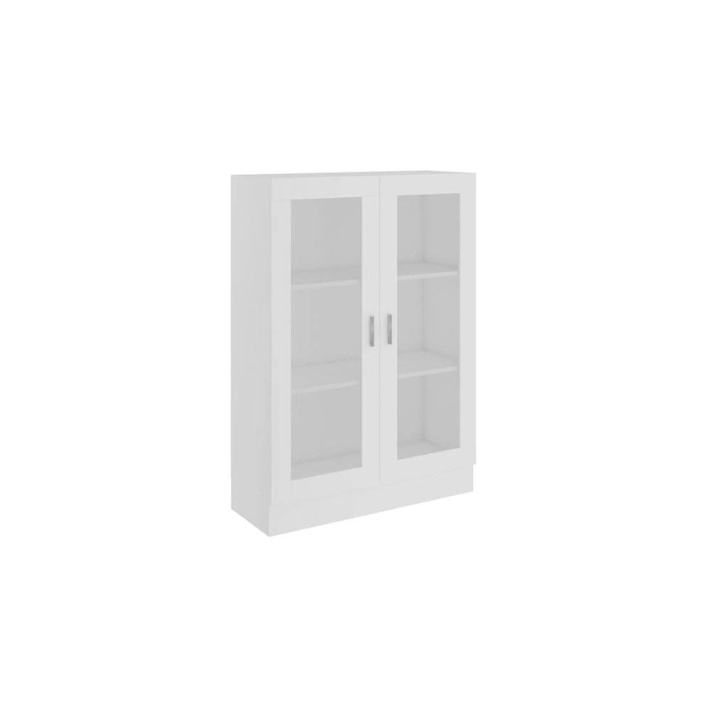 Vidaxl Vitrine Cabinet Engineered Wood Book Storage Bookcase Sideboard White
