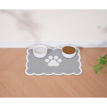 Ralxion Scalloped Hondenvoer Mat, Absorberende Mat voor Voer en Water, Schattig Waterblauw