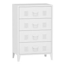 Commode estilizada, móvel de armazenamento prático em metal Hämeenlinna com 4 gavetas de aço 92 x 80