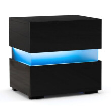 Mesa de cabeceira moderna 45 x 35 x 45 cm com armazenamento prático e luzes