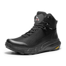 NORTIV 8 Heren Mid Waterproof Wandelschoenen Lichtgewicht Ademend Trekking Camping Zwart, Maat 9.5