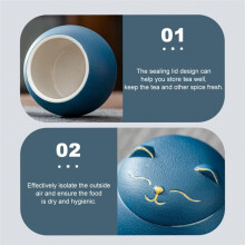 Ceramic Airtight Jar Tea Storage Jar Cat Shape Storage Jars Porcelain Jar for Tea Spices Pot Coffee Nuts Storage B