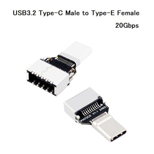 USB3.2 Type-C Male to Type-E Female Adapter 20Gbps Computer Case Front Type-E Adapter for Computer Motherboard Expansion 1
