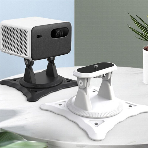Multi Functional Projector Gimbal Desktop Bracket Lifting Bracket Wall Mounted Bracket 360 Degree Rotating Bracket White