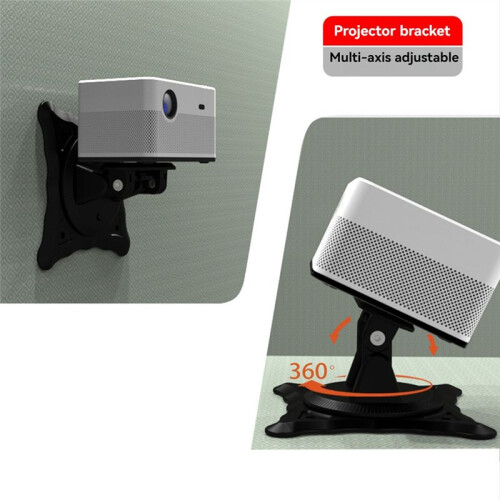 Multi Functional Projector Gimbal Desktop Bracket Lifting Bracket Wall Mounted Bracket 360 Degree Rotating Bracket White 2