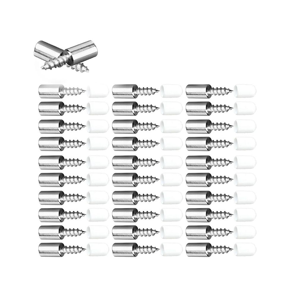 100Pcs Fixed Support Self-Tapping -Screw, Wardrobe Cabinet Glass Partition Nails With Rubber Sleeve 6033158054742