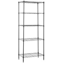Amazon Basics 5-Shelf Multipurpose Adjustable Sturdy Steel Storage Shelving Unit, Easy Assembly, 13.4" D x 23.2"W x 60"H, Black