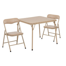 Flash Furniture Mindy Set Tavolo e Sedie Pieghevoli per Bambini, Tan