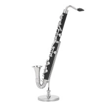 Miniatur-Bass-Saxophon Kupfer-Ornament - Schwarz