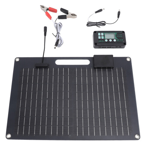 Kit solare da 100 W 41x28 cm, 12/24V, nero, 100 A 2
