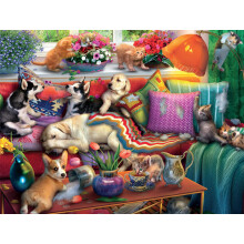 Buffalo Games - Eduard - Hundetage - Ungezogene Haustiere - 750 Teile Puzzle für Erwachsene