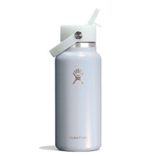 Hydro Flask Wasserflasche - Isolierter Edelstahl - Weithals Flex-Strohhalm, Auslaufsicher, Nachfüllbar 32 Oz Glimmer Blau