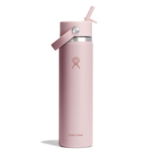 Hydro Flask Wasserflasche - Isolierte Edelstahl - Breiter Strohdeckel, Auslaufsicher, 24 Oz Trillium Pink