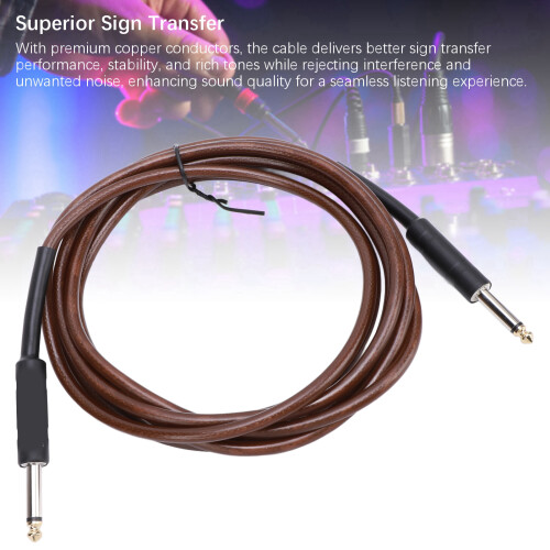 Modelo de cable de guitarra de 6,35 mm, café, 3 m, 9,84 ft 2