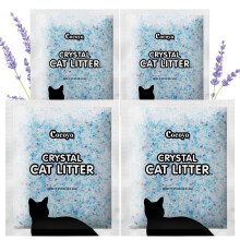 COCOYO Lavendelgeur Kristal Kattenbakvulling I Silica Gel - 17,2 Lbs Waardepakket (4,3 Lbs x 4)