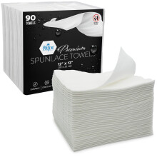 MED PRIDE Premium Spunlace Tücher, 90 Stück, 12" x 13", Ultra weich & langlebig, Einweg-Tücher, fusselfrei, latexfrei