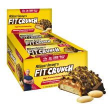 FITCRUNCH Snack Size Protein Bars, Bar Baked a 6 Strati, 3g di Zucchero, Senza Glutine e Cuore Morbido (9 Barrette, Crunch al Burro di Arachidi)