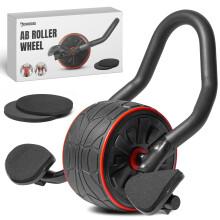 DMoose Fitness Ruota per Addominali con Supporto per Gomiti e 2 Ginocchiere - Allenatore per Forza del Core