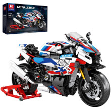 Reobrix Motorcycle 1000 RR Technic Building Set for Adults, 1:8 Scale Model Kit, 949 PCS Collectible Motorcycle Display Model with Stand, Motorbike Gi