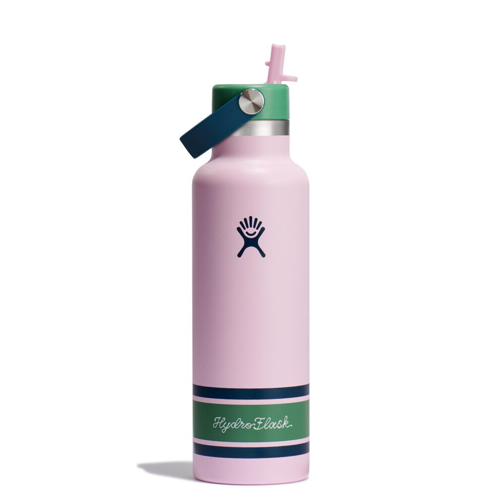Hydro Flask Water Bottle - Insulated Stainless Steel - Standard Mouth Flex Straw Lid, Non Spill, Leakproof And Refillable In 21 Oz Campus Pink