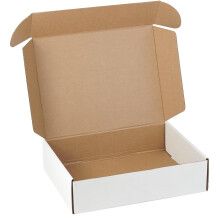 Juego de 5 cajas de envío 12"x9"x3", caja de cartón corrugado blanca para correspondencia