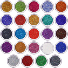 LEOBRO Brillantina Fina, 24 Colores Holográfica para Manualidades, Resina, Tazas, Uñas, Decoraciones DIY