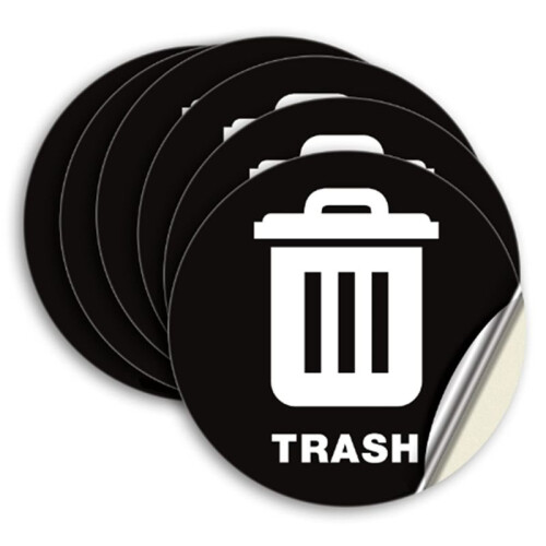 20pcs 5 Inch Special Trash Can Sticker Logo Waterproof Sticker
