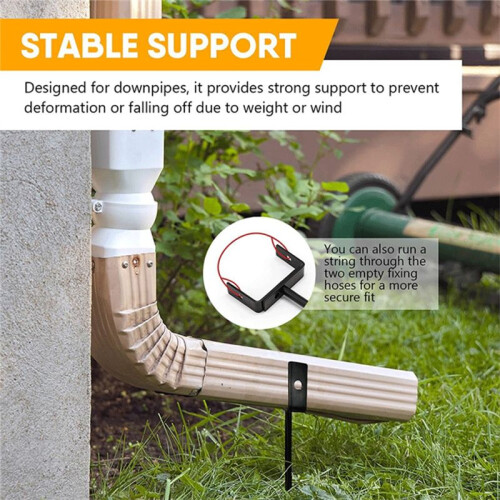 Rainwater Downspout Bracket - Heavy-Duty Adjustable Size, Rust-Proof Anchor for Pipe Support, Easy Installation (2 Pack) 2