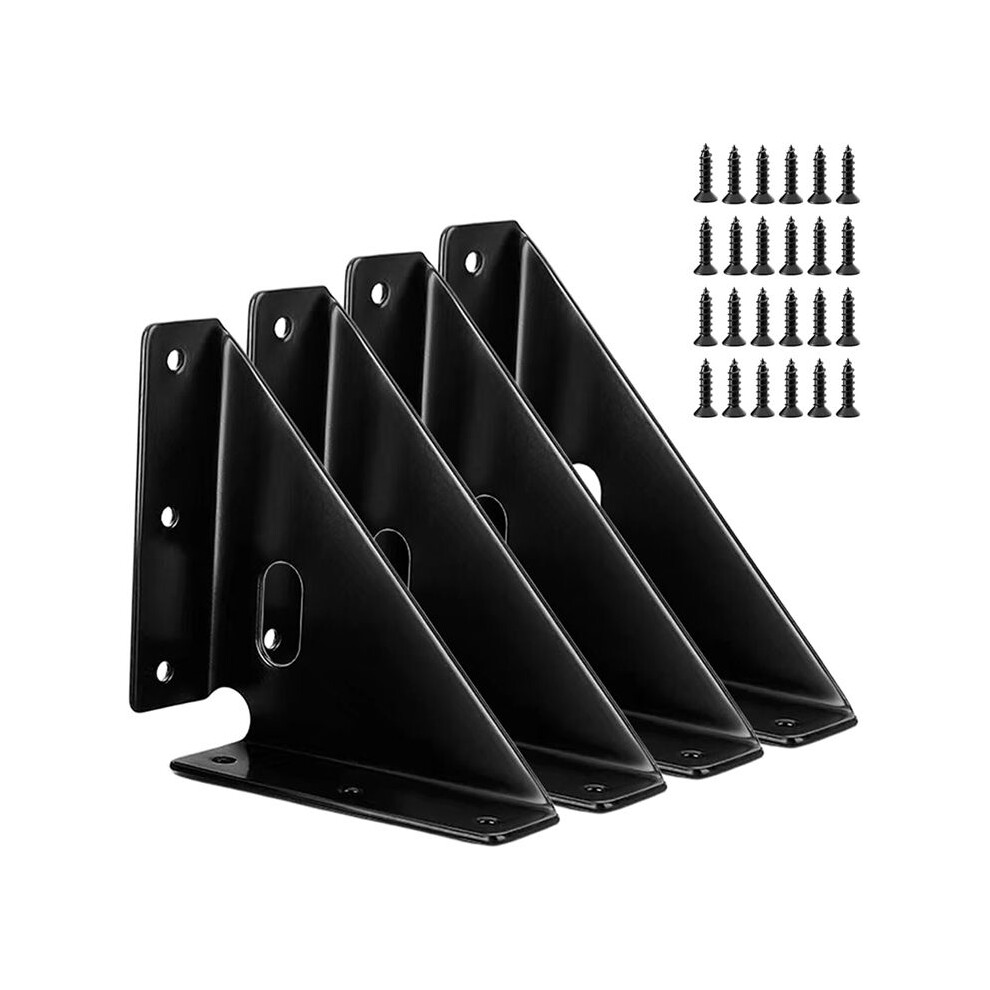 Gusset Joints 4 Pcs, Trapezi Corner Code, Bracket Corner Brace Bracket Fasteners, Furniture Shelf Support Joint 6031075706423