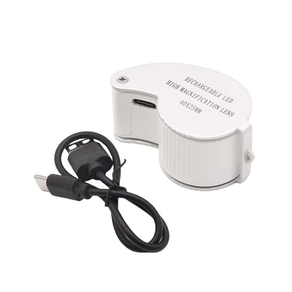 Light 40X Jewelers Loupe Magnifier Led Pocket Folding Jewelers Loupe Jewelers Magnifier For Jewelry Identifying 40X