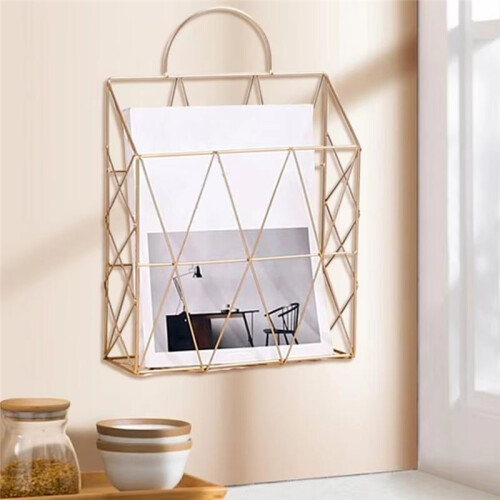 File Organizer Wall Mount Decorative Organizer Vertical Wire Shelf Display Holder Stylish Space Saving File Storage A 1