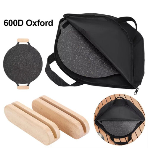 Baking Pan Handle Wood Anti-Scald Handle Outdoor BBQ Tool 1