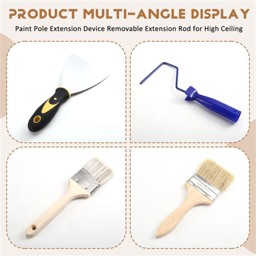 Multi-Angle Paint Brush Extender Paint Pole Extension Device Removable Extension Rod for High Ceiling 2