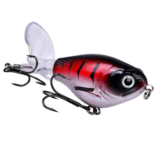 Angelköder Topwater Whopper Popper Schwimmender Wobbler Künstlicher Hartköder mit Propeller Angeln Hecht 16g A