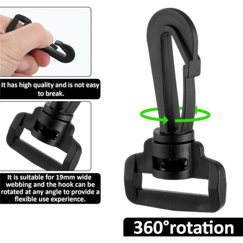 12Pcs Plastic Swivel Hooks for Purses,Keychains and Lanyards, Durable-Webbing Plastic Buckle for DIY Crafts Replacements 2