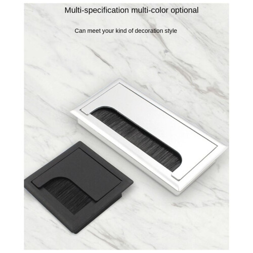 80x80 Office Desk Threading Box Computer Table Wire Hole Cover Threading Hole Square Brush Cover Plate Silver 80x80 2