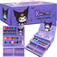 Hello Kitty Sanrio Kuromi Painting Art Supplies for Kids, Colored Pencils, Markers, Crayons, Kawaii Drawing Kit, Stationary, Art Kit, Gifts for Girls