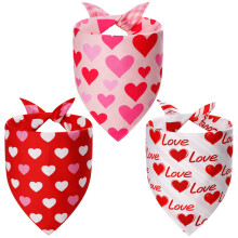 Agroon Valentinstag Hundebandanas XLarge 3PCS, 6 Muster Liebesschal für Hunde und Katzen, Wende-Love Bibs