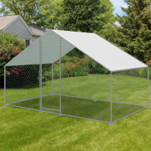 KCT 2x3 m Walk in Chicken Run Large Outdoor Coop Metal Pen for Duck Hen Poultry Rabbit Dog Cat Cage House Kennel Shed House Garden Enclosure with Roof
