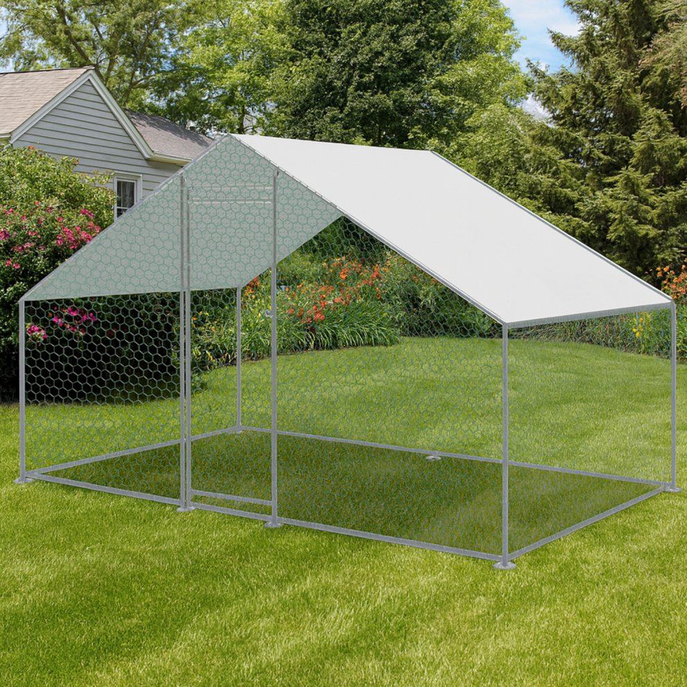 Kct 2X3 M Walk In Chicken Run Large Outdoor Coop Metal Pen For Duck Hen Poultry Rabbit Dog Cat Cage House Kennel Shed House Garden Enclosure With Roof
