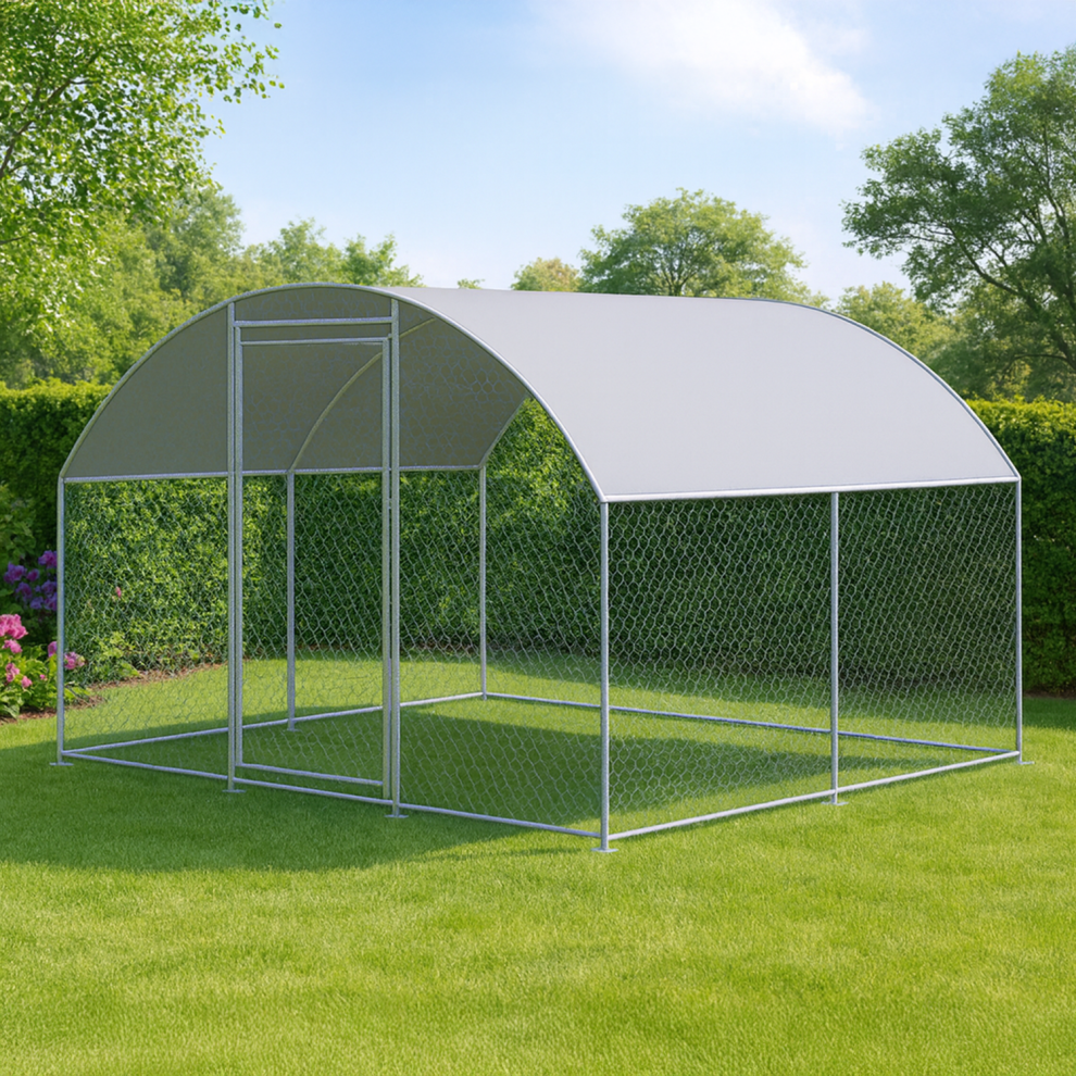 Kct 2.5X3 M Walk In Chicken Run Large Outdoor Coop Steel Pen For Duck Hen Poultry Rabbit Dog Bird Cage House Shed House Garden Enclosure With Roof