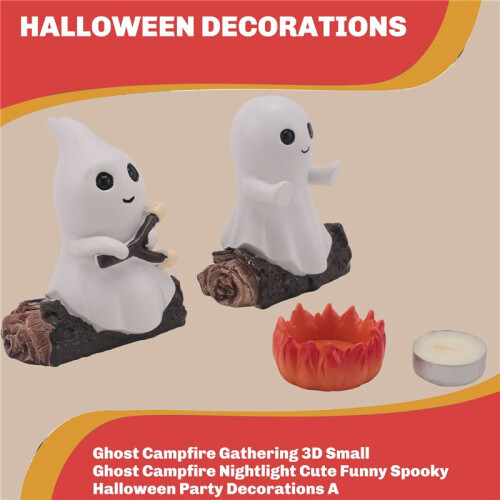 Campfire Gathering 3D Small  Campfire Nightlight Cute Funny Spooky Halloween Party Decorations A 2