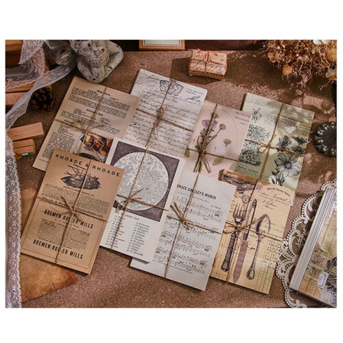 Retro Handbook Material Book DIY Base Material Package Retro Inspiration Series Retro Handbook Decorative BackingPaper,D 2