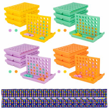 BONNYCO 4 in a Row Pack of 16 Party Bag Fillers for Kids Age 3-12. Mini Travel Toys, Birthday Party Favours, Classroom Rewards for Primary Pupils, St