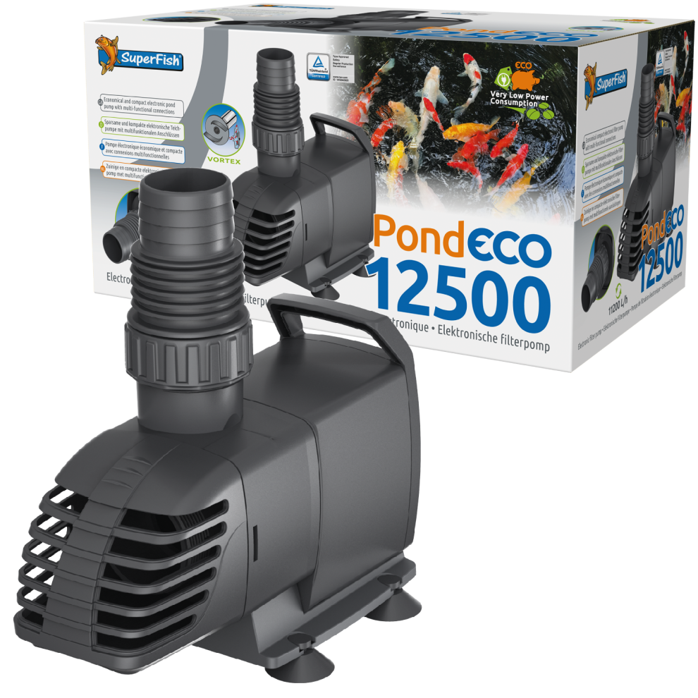 Superfish Pondeco 12500 Pond Pump Low Power 85W Wattage Energy Efficient Water Feature Eco 11,200 L/H